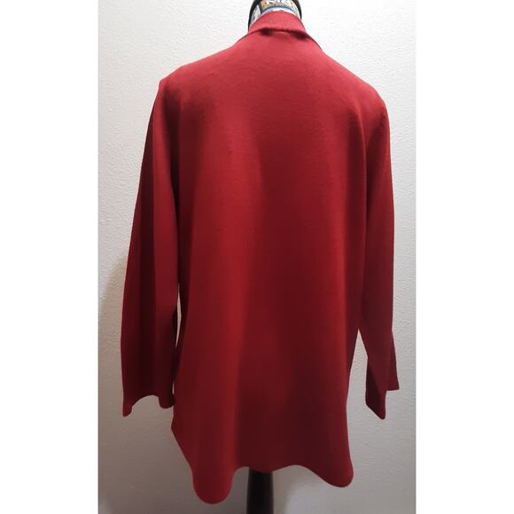 Allison Daley Red Sparkly Tie Neck Retro Sweater l Size: M - Picture 4 of 12
